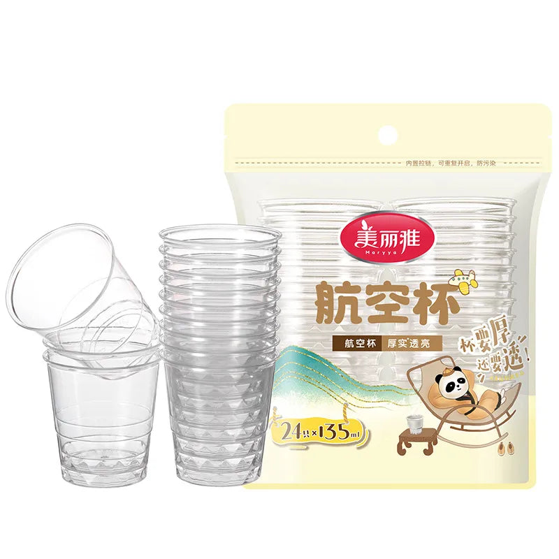 Meiliya Aviation Cup Disposable Plastic Cup Transparent Tasting Thickened No Odor Cup Department Store Wholesale