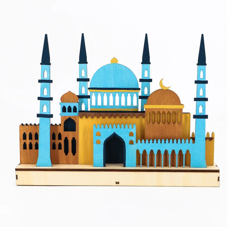 Classical Simple Style Religion Wood Table Lamp Artificial Decorations