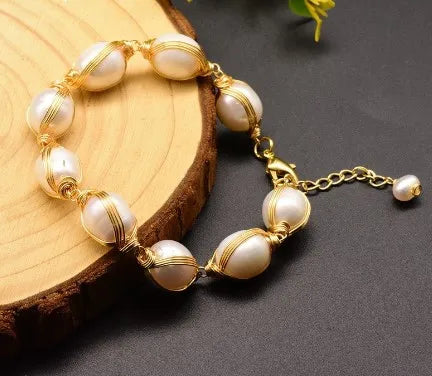 retro oval flower pearl inlay turquoise bracelets