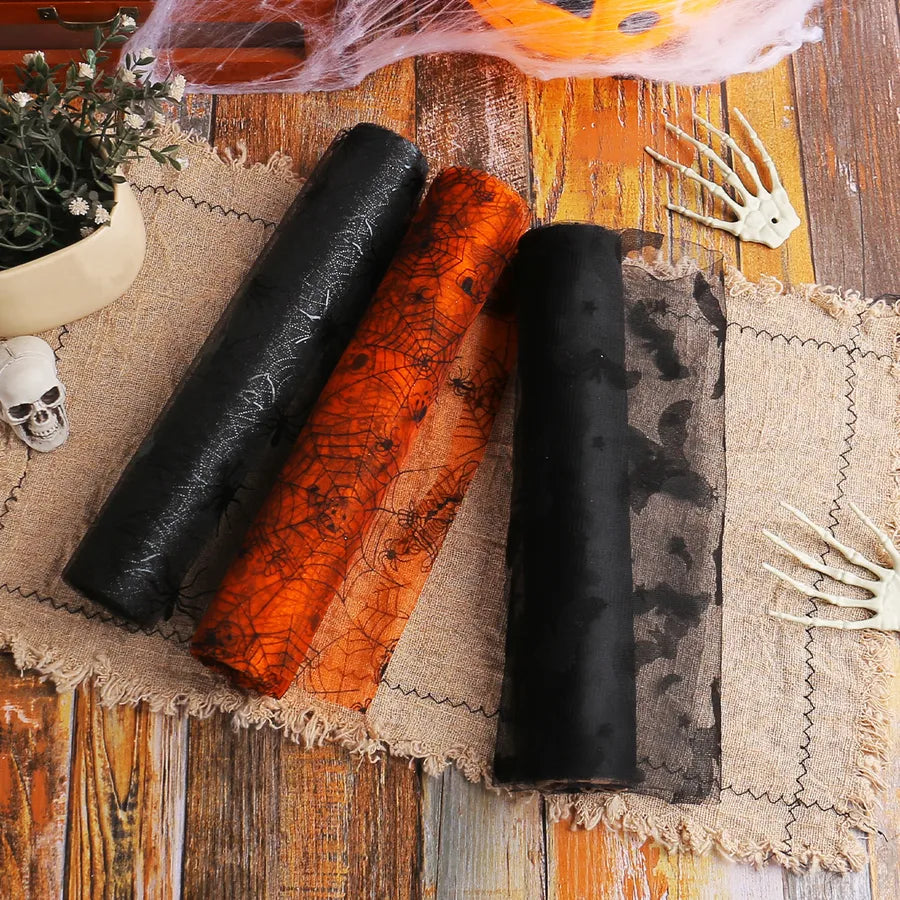 Halloween Bat Spider Web Decorative Net Tablecloth Table Flag Party Decoration Polyester Fiber Nordic Style Other Print