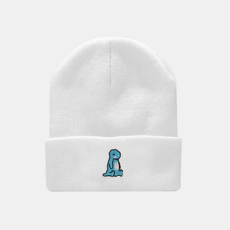 women's fashion letter rose embroidery crimping wool cap