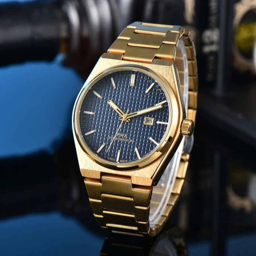 Business Classic Style Color Block Solid Color Horseshoe Buckle Quartz Men's Watches