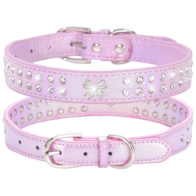 1 Piece All Seasons Modern Style Shiny PU Solid Color Pet Collar