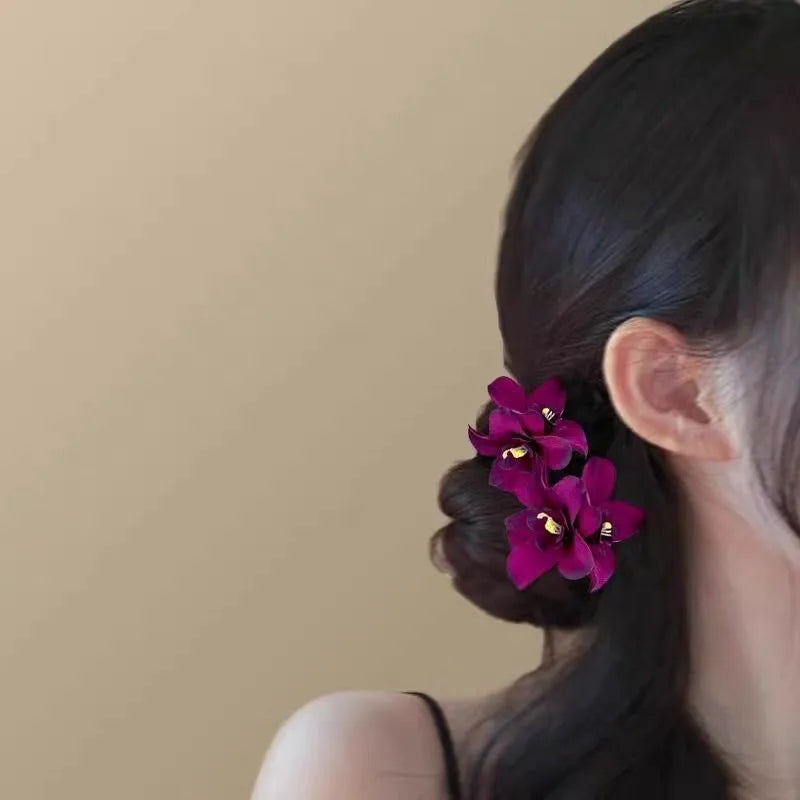 Super Fairy Artificial Flower Butterfly Flower Tassel Grip Female Sweet Style Unique and Exquisite Barrettes Ins All-Match Hair Accessories Fashion