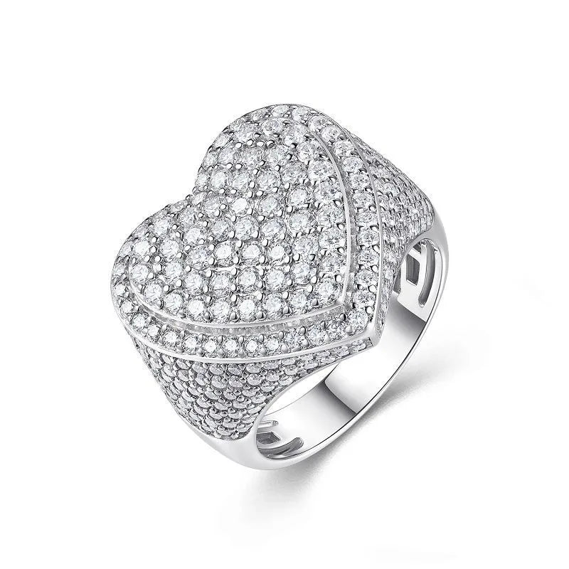 Moissanite 925 Sterling Silver Rings GRA Certificate Geometric Rings