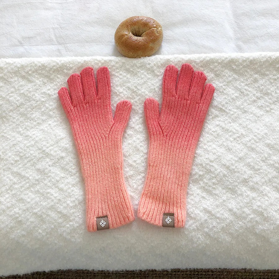 unisex streetwear gradient color gloves 1 pair