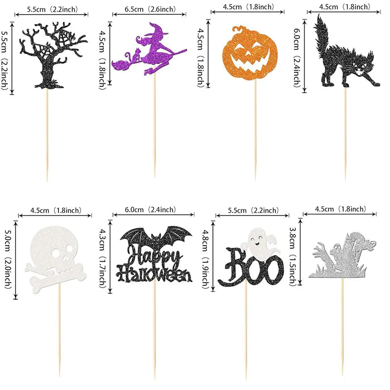 Halloween Gothic Hip-Hop Color Block Festival Cake Decorating Supplies