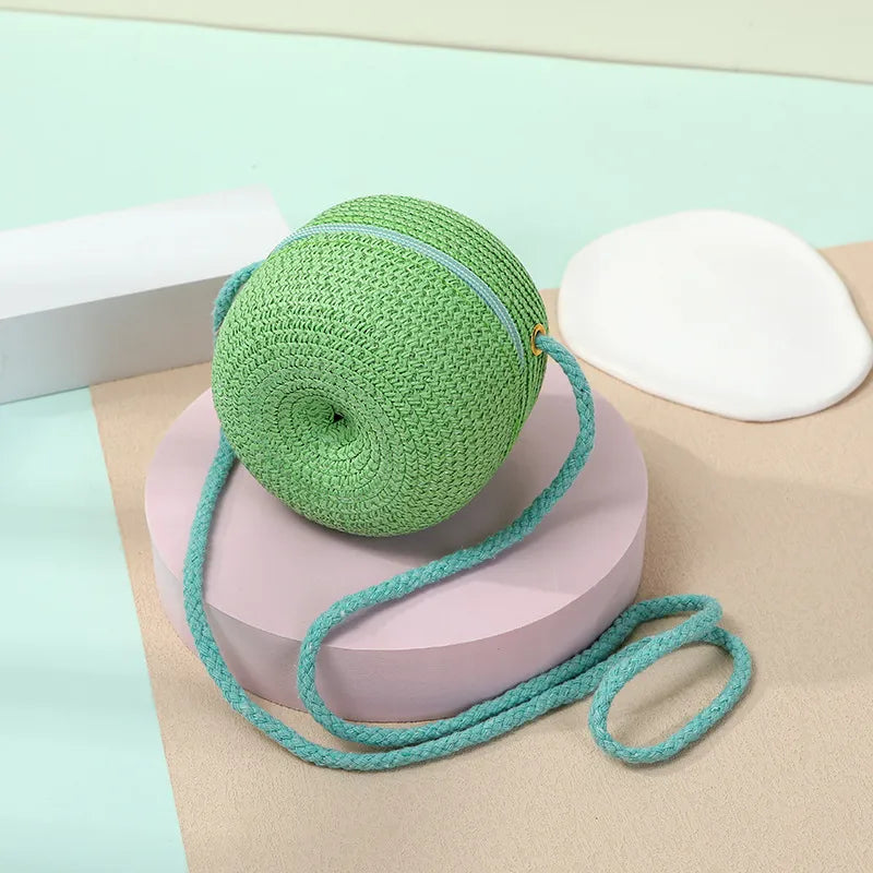 Internet Celebrity Summer Cute Little Apple Straw Bag Woven Straw Bag Women  New Seaside Holiday Mini Messenger Bag