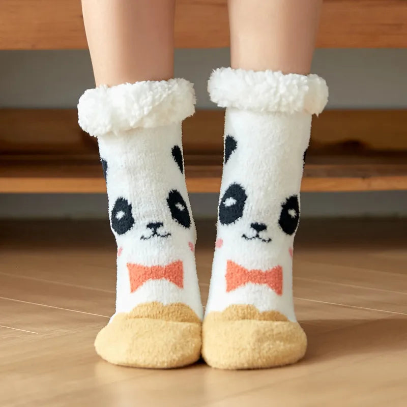 Christmas Sweet Women's Cartoon Polyacrylonitrile Fiber Crew Socks A Pair