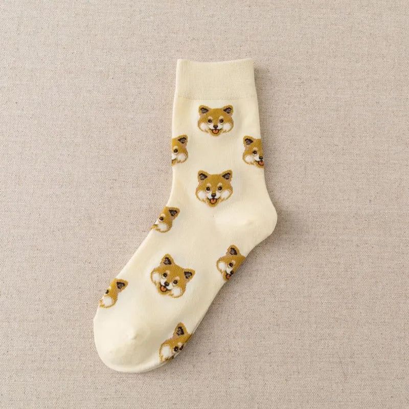 Elegant Lady Unisex Dog Cotton Ankle Socks A Pair