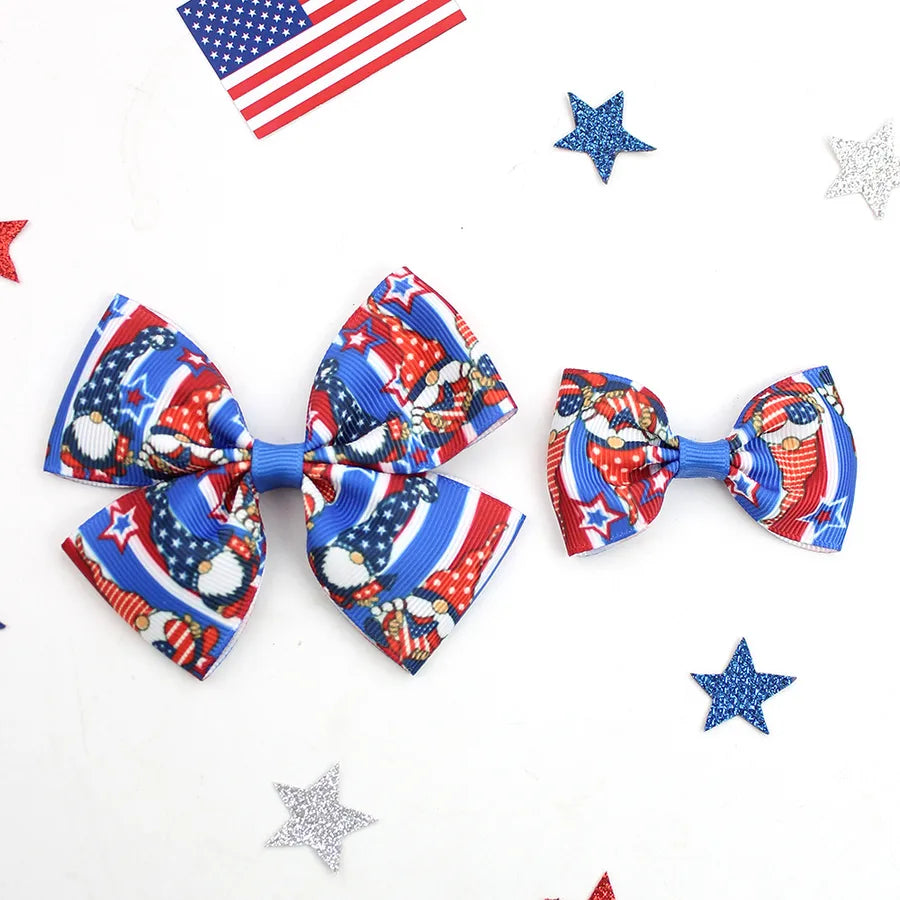 Independence Day Hairpin American Flag Bow Hair Accessories Children Girl Cute Headwear Patriotic Hairpin
