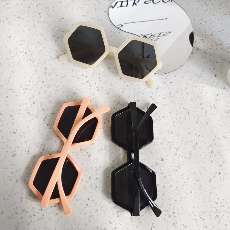 Simple Style Cool Style Solid Color UV400 Protection Resin Special-Shaped Mirror Full Frame Kids Sunglasses