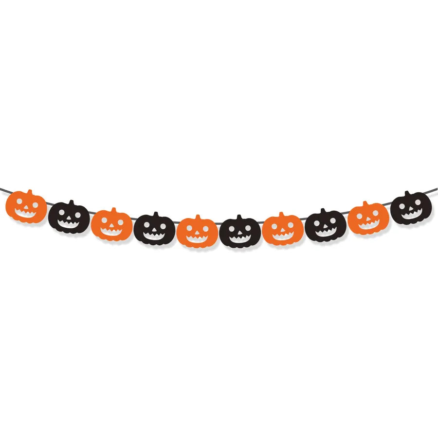 Halloween Party Decoration Pumpkin Ghost Flag Happy Halloween Themed Paper Props For Spooky Festive Atmosphere