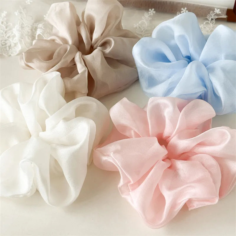 Elegant Lady Simple Style Women's Solid Color Gauze Hair Tie