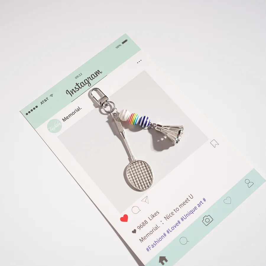 Creative Badminton Keychain Sports Keyring Pendant Jewelry Key Rope Mini Racket Hanging Charm Unisex Wedding Graduation Birthday