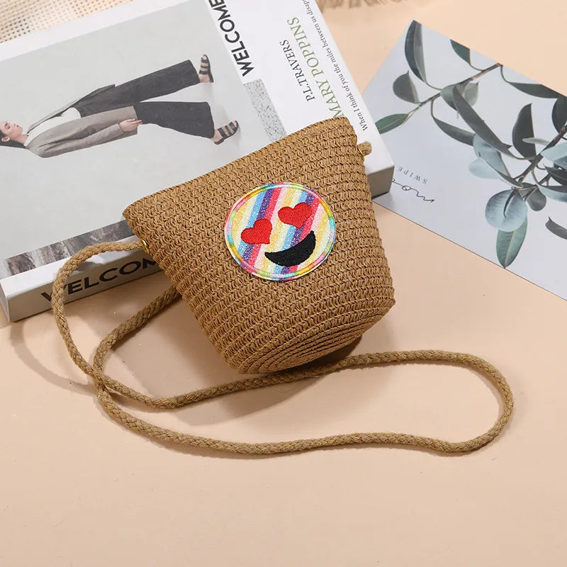 Beach Island Straw Bag Woven Bag Women's  New Seaside Bohemian Straw Bag Crossbody Small Bag Cute