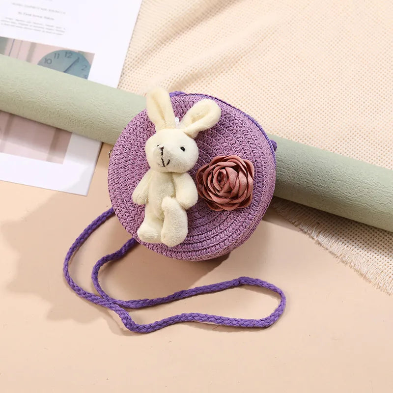 Straw Island Beach Woven Bag Women  New Popular Bag Seaside Straw Bag Cute Kid's Messenger Bag