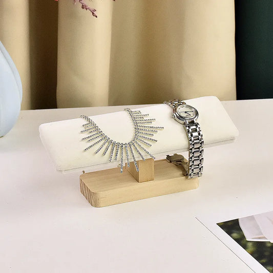 1 Piece Pu Leather solid wood Flannel Nordic Style Simple Style Solid Color Jewelry Display Jewelry Rack