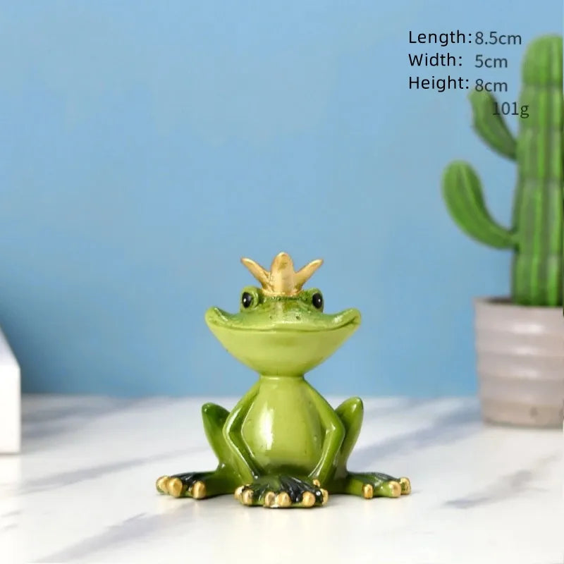 Cute Frog Resin Ornaments Artificial Decorations