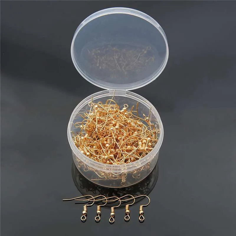 1 Set Iron Solid Color Hook Earring Findings