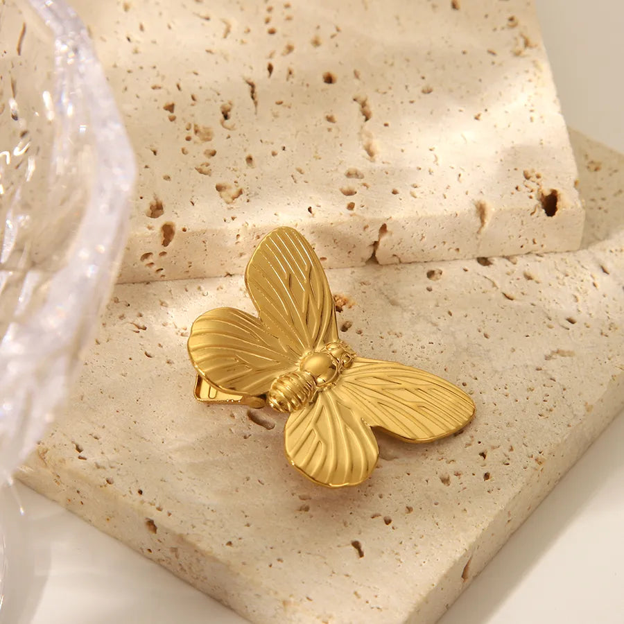 Classic Style Women's Dragonfly Butterfly Bowtie 304 Stainless Steel Hair Clip