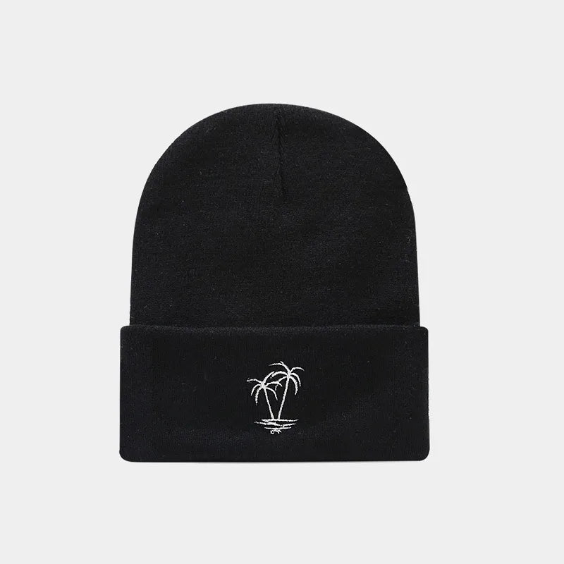 women's fashion letter rose embroidery crimping wool cap