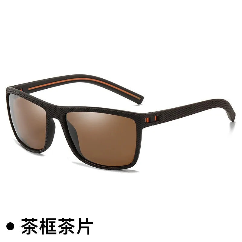 Vacation Simple Style Solid Color Tac Tinted Lenses Square Full Frame Men's Sunglasses