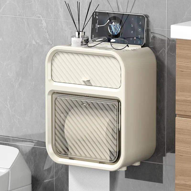 Household Wall-Hanging Tissue Box Bathroom Toilet Punch-Free Storage Storage Toilet Multifunctional Roll Paper Tissue Holer