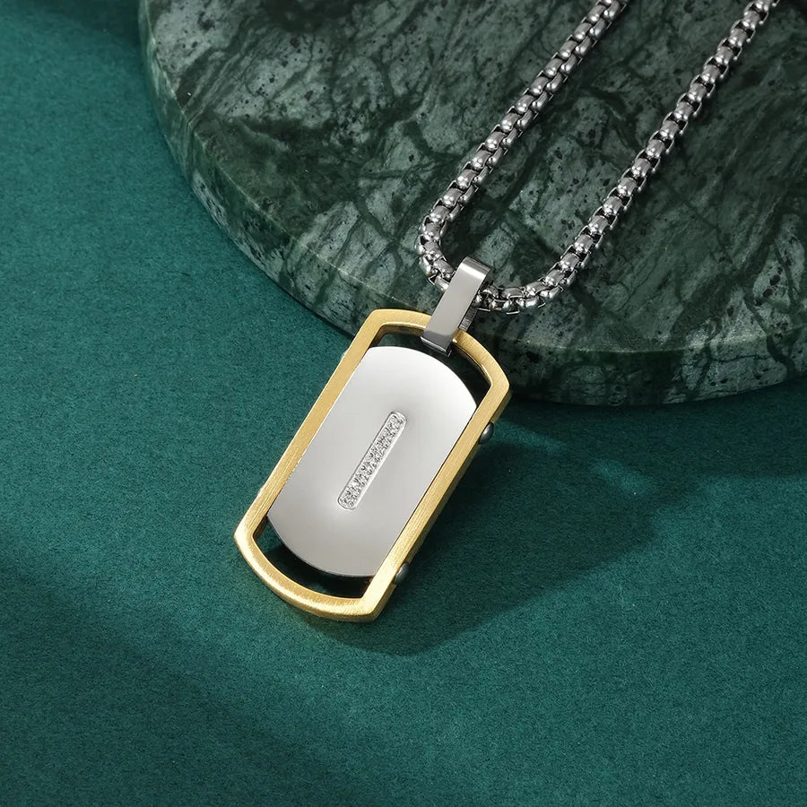 Basic Modern Style Classic Style Geometric Titanium Steel Plating Men's Pendant Necklace