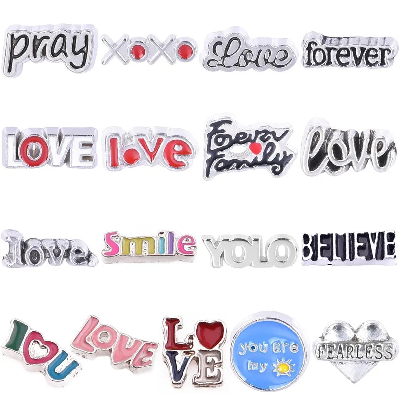 20 PCS/Package Alloy Color Block Heart Shape Beads