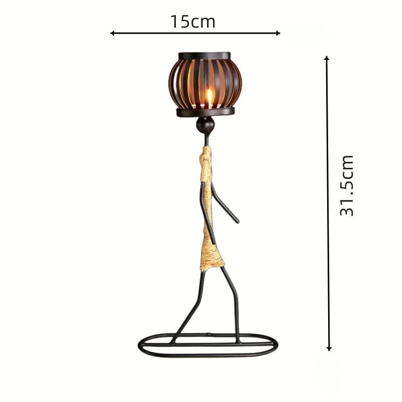 retro simple style abstract metal candlestick