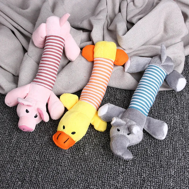 cartoon style plush animal pet toys