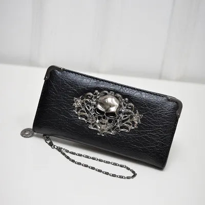 unisex small all seasons pu leather solid color punk square zipper clutch bag