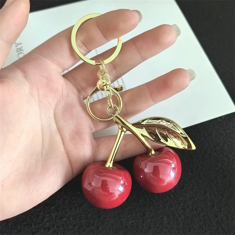 1 Piece Cute Modern Style Cherry Alloy Resin Women's Bag Pendant Keychain