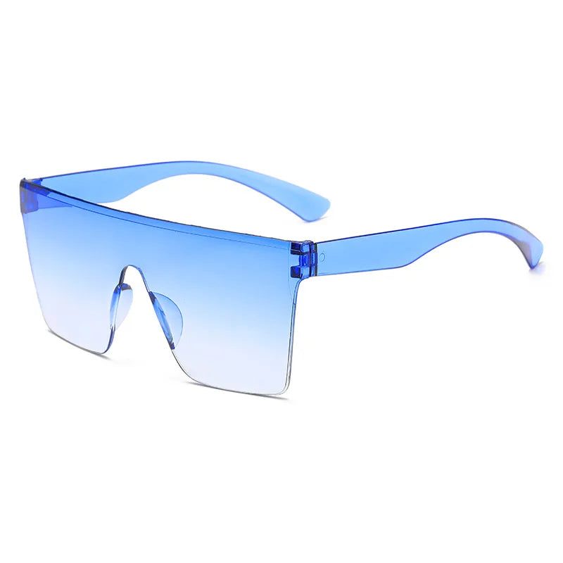 streetwear solid color pc square frameless men's sunglasses