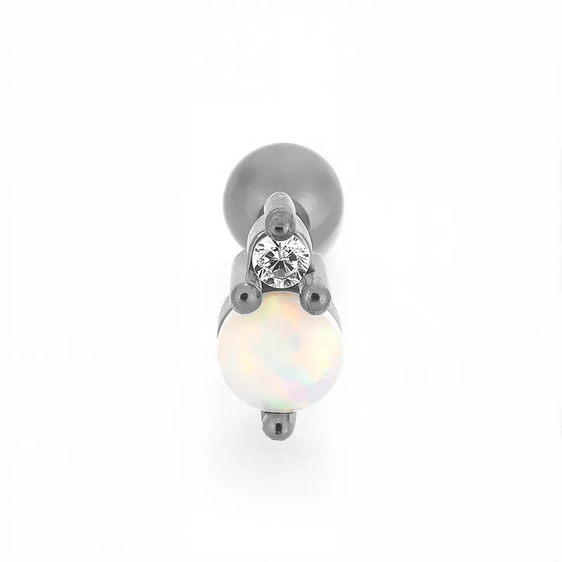 1 Piece Casual Nordic Style Punk Four Leaf Clover Wings Fish Tail Polishing Plating 316L Stainless Steel  Zircon 18K Gold Plated Screw Backs Ear Studs