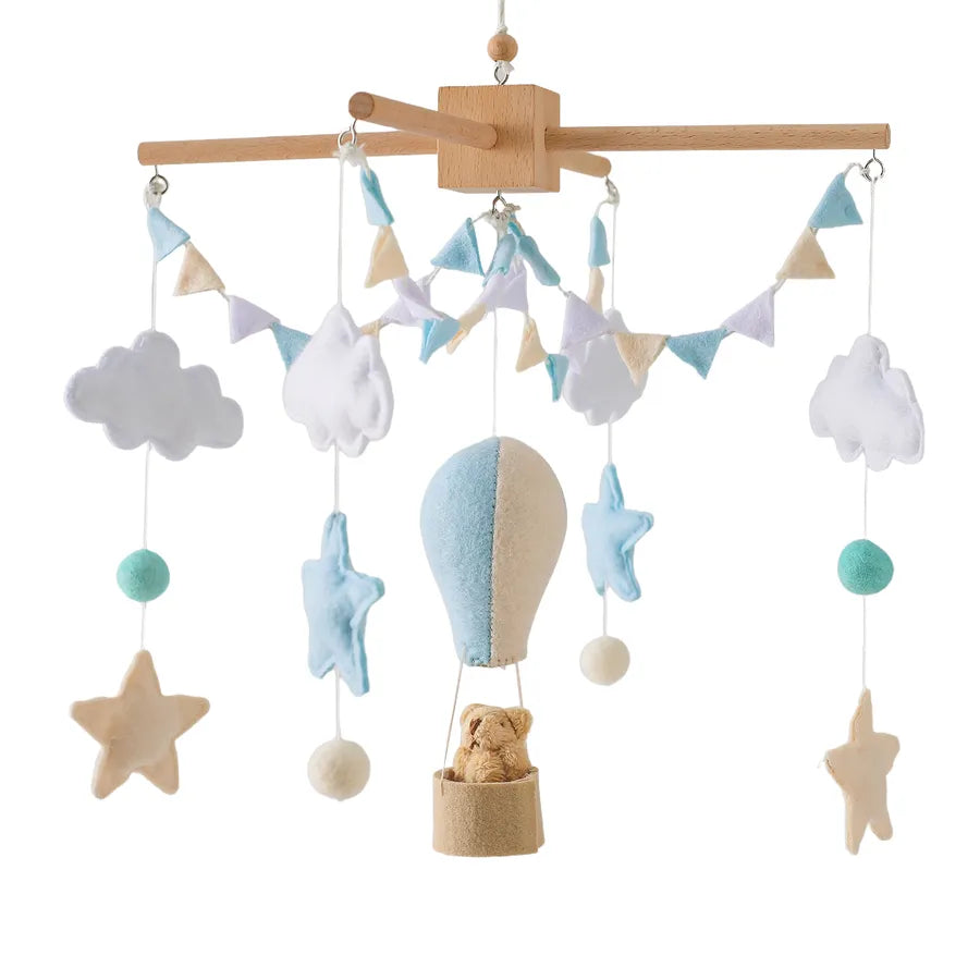 Nordic Style Felt Animal Bed Bell Hanging Decoration Baby Infant Carriage Hand Eye Coordination Hanging Ornament Bed Bell