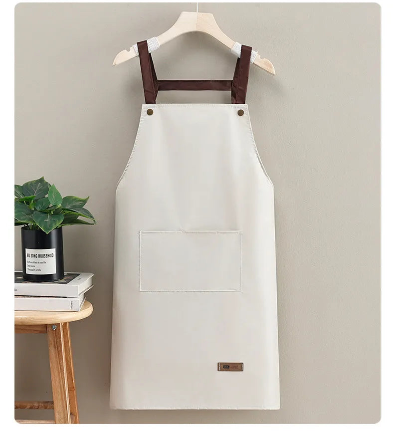 casual solid color pvc apron 1 piece