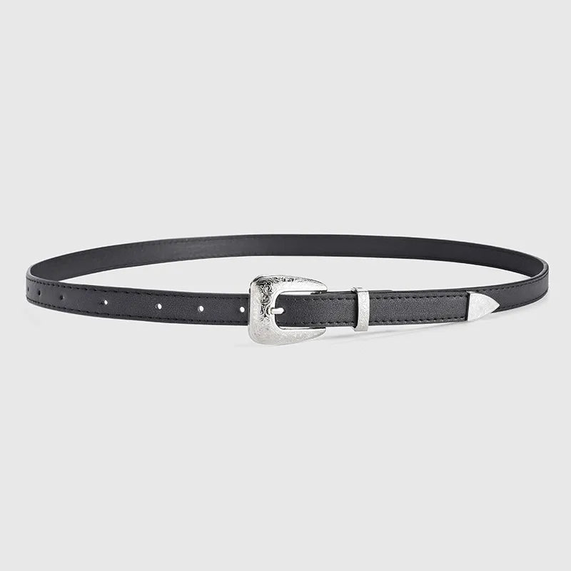 Basic Modern Style Solid Color Pu Leather Alloy Women's Leather Belts
