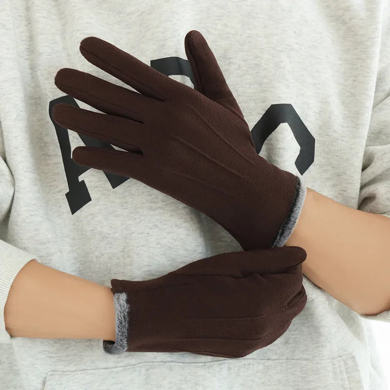 Men's Business Simple Style Solid Color Gloves