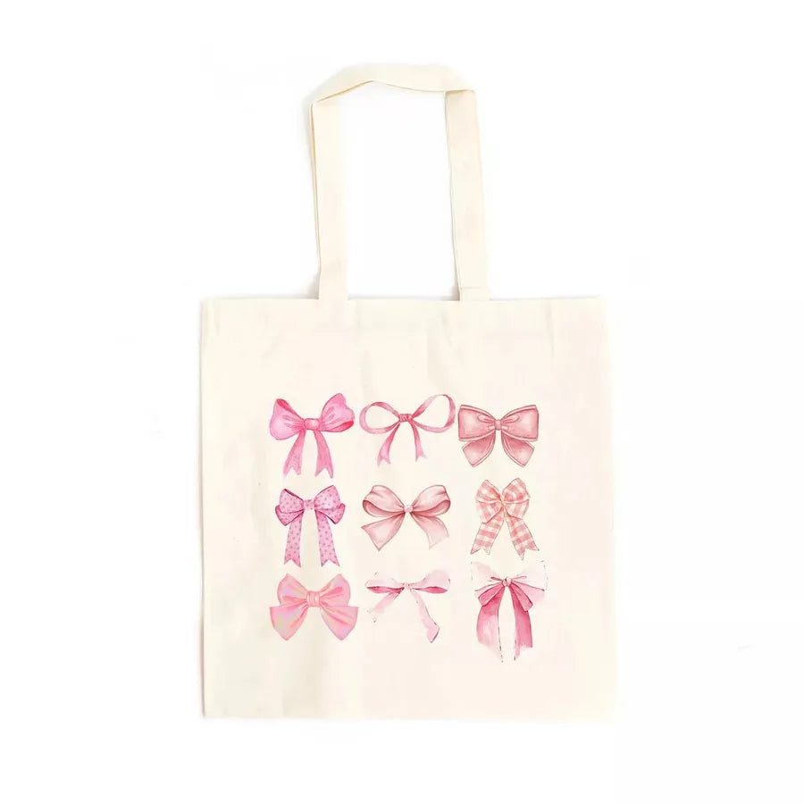 Student Cute Butterfly Knot Printed Canvas Bag Single Shoulder Foldable Shopping Handbag Ladies Tote Bag