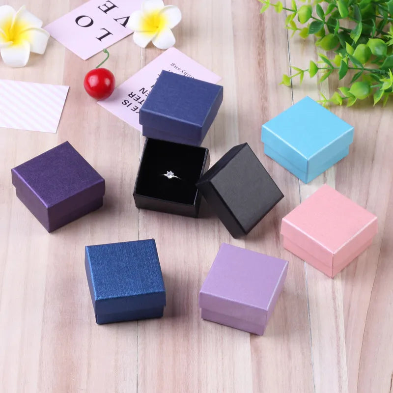 fashion solid color paper jewelry boxes 1 piece