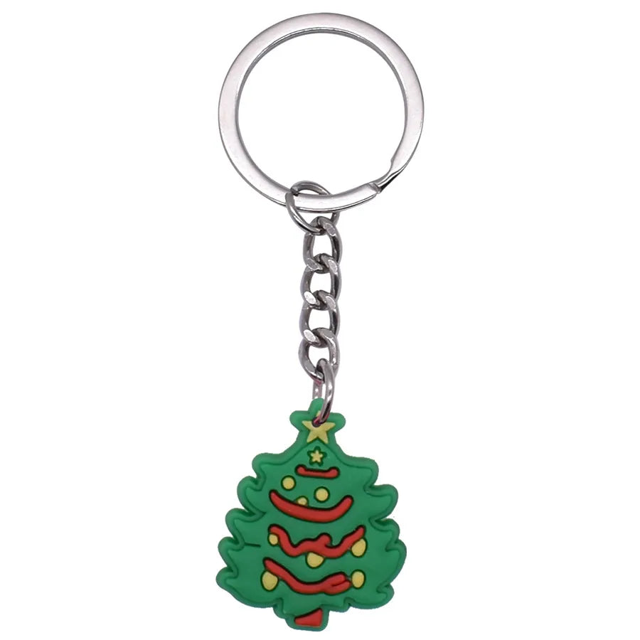 Cartoon Style Cartoon Character Christmas Hat Christmas Socks PVC Metal Christmas Women's Bag Pendant Keychain