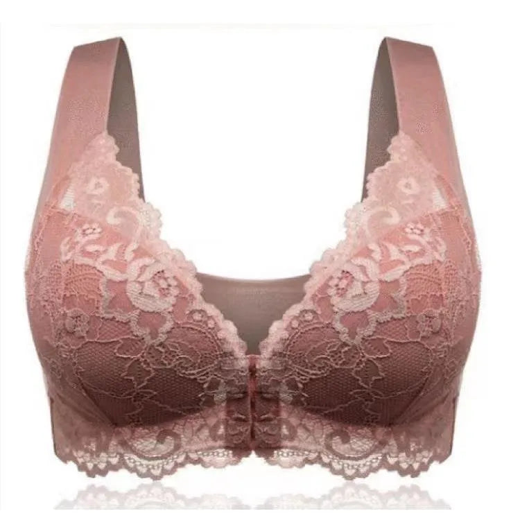 manufacturers wholesale front opening buckle large size no steel ring bra large chest small comfortable breathable ladies underwear