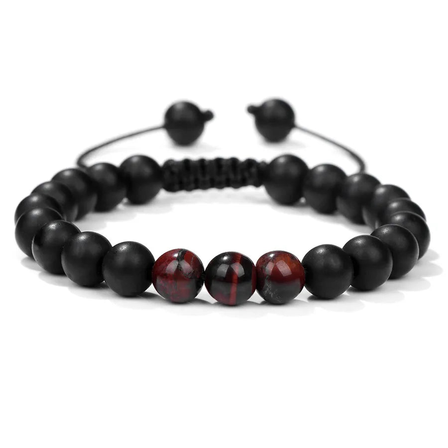 Retro Classic Style Geometric natural stone Volcanic rock Tiger Eye Bracelets In Bulk