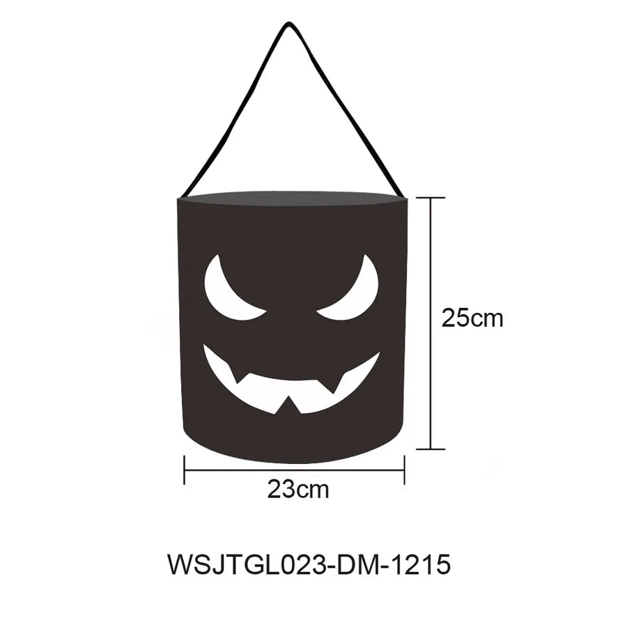 Halloween Candy Bag Pumpkin Shaped Sweet Treat Bag Decoration Arrangement Props Cloth Material Sewing Craft Party Supplies