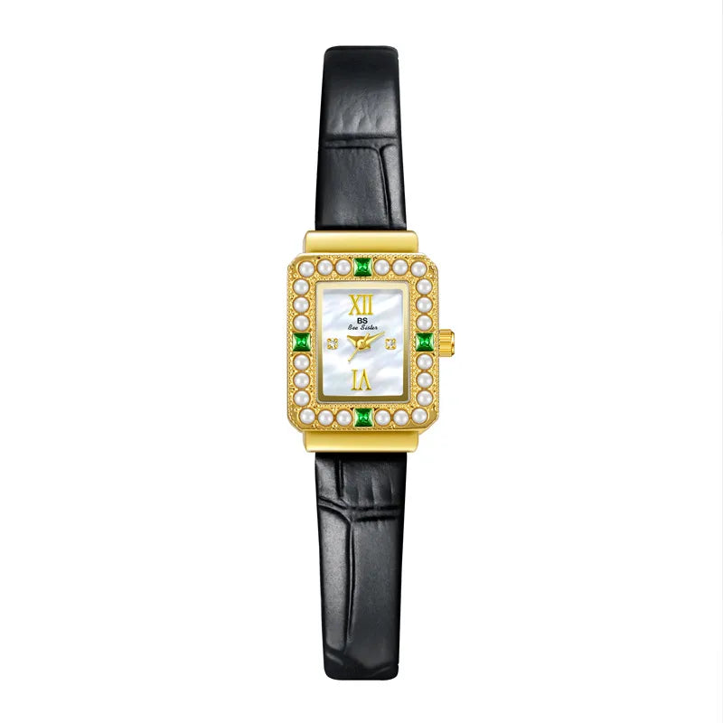Retro Classic Style Solid Color Buckle Quartz Watch