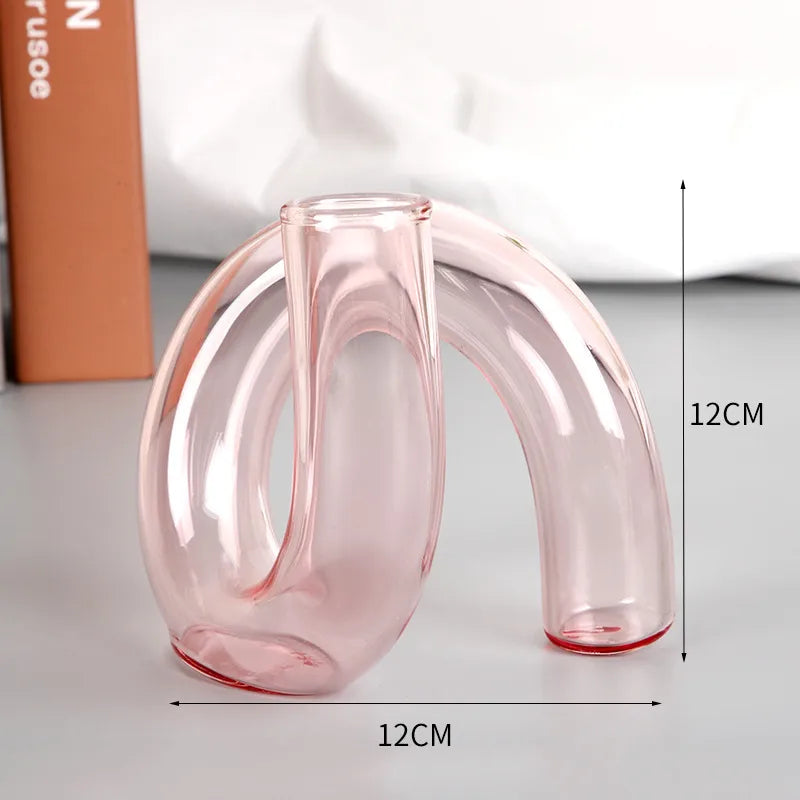 Simple Style Solid Color Glass Vase Artificial Decorations