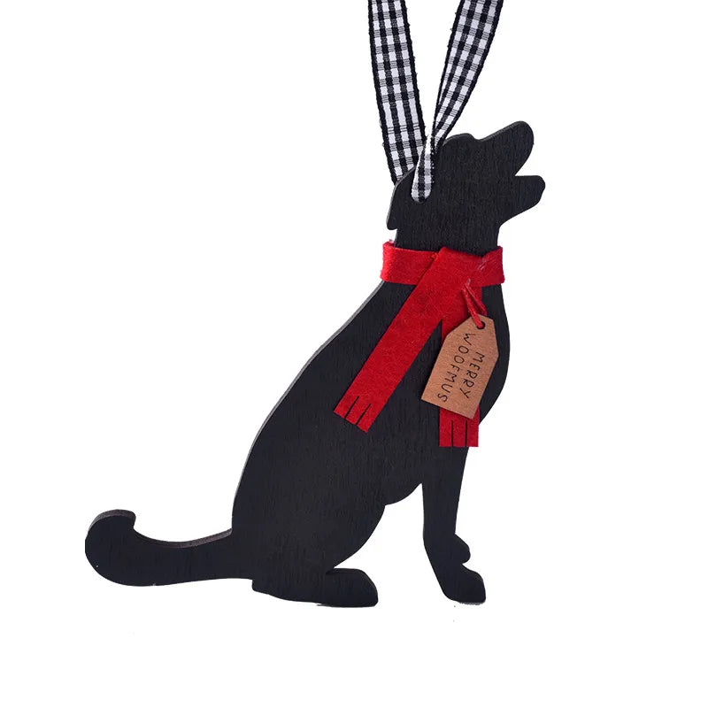 Christmas Decorations Scarf Dog Pendant Christmas Tree Ornaments Scene Dressing Up Supplies Classical American New Style