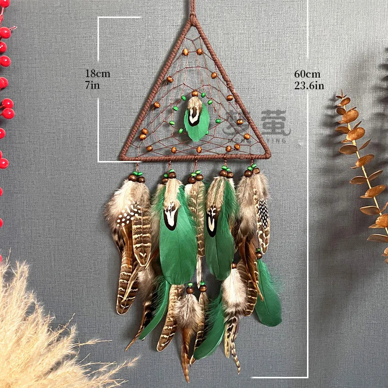 Classical Retro Pastoral Feather Iron Wind Chime Wall Art